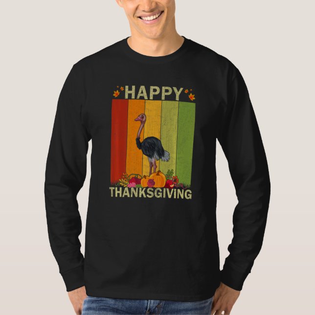 Camiseta Ostriches  Retro Graphic Family Matching Thanksgiv (Anverso)