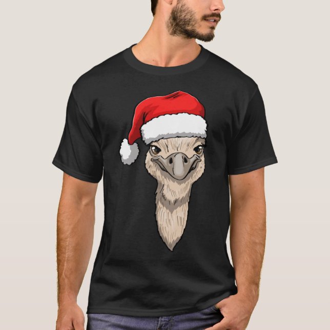 Camiseta Ostritch Head Santa Funnny Women Animal Love Ostri (Anverso)