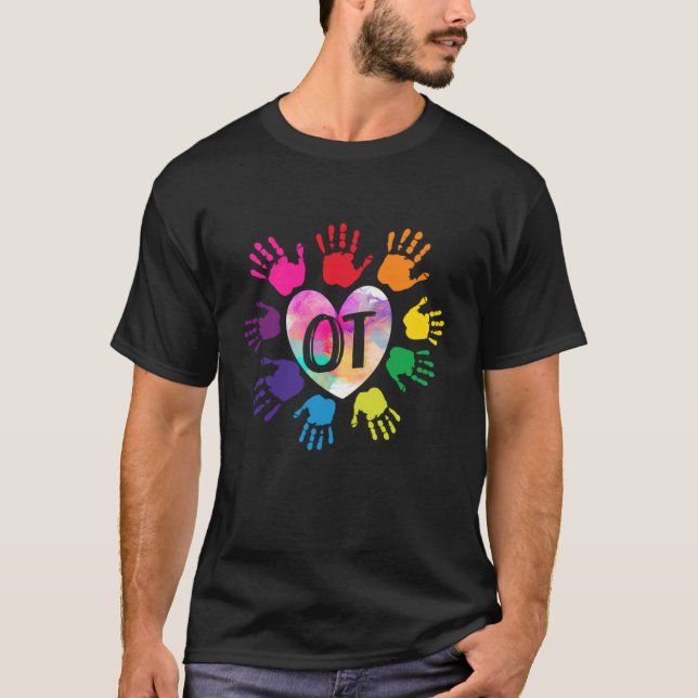 Camiseta OT Hand Heart Occupational Therapy Therapist Teach (Anverso)