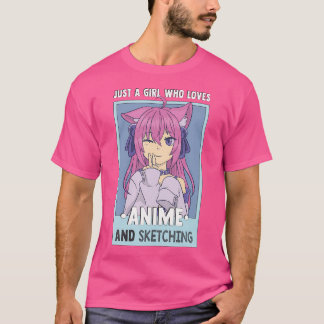 Camiseta Otaku Anime Chica Sólo Un Chica Que Ama A Anime Y