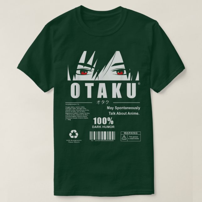 Camiseta Otaku Anime Lover 100 Humor oscuro Manga japonesa (Diseño del anverso)