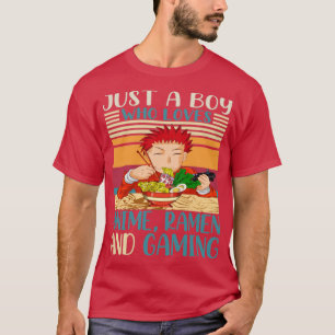 Camiseta Otaku Boy Manga Ramen Gamer Anime