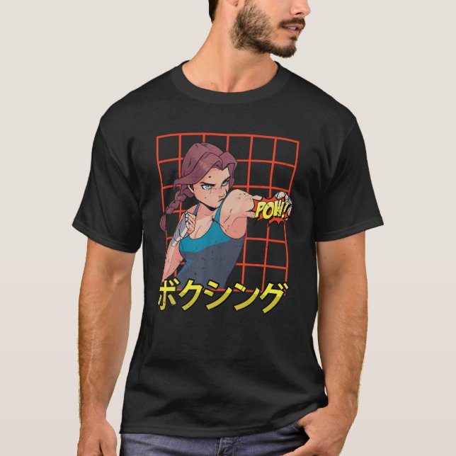 Camiseta Otaku - Chica de boxeo animado - Manga japonesa (Anverso)