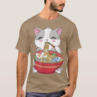 Camiseta Otaku, Chica suave del gato Cute Ramen Kawaii 