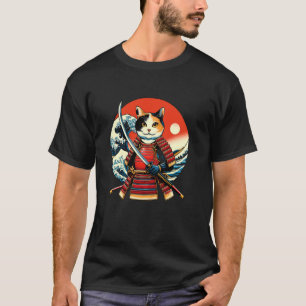 Camiseta Otaku Gato Tricolor Samurái