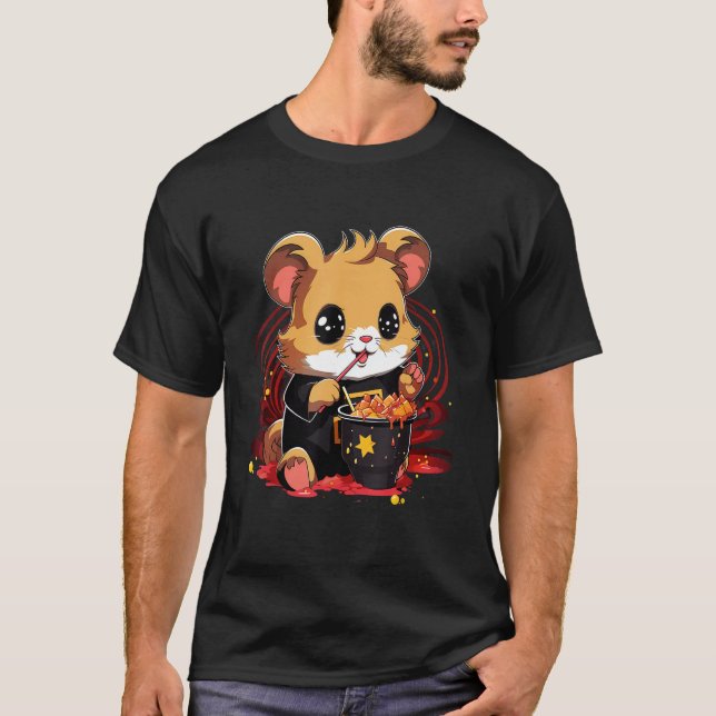 Camiseta Otaku Hamster come comida japonesa fideos de Ramen (Anverso)