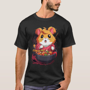 Camiseta Otaku Hamster come comida japonesa fideos de Ramen