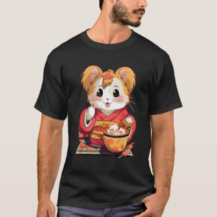 Camiseta Otaku Hamster come comida japonesa fideos de Ramen