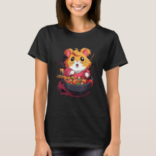 Camiseta Otaku Hamster come comida japonesa fideos de Ramen