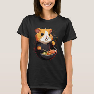 Camiseta Otaku Hamster come comida japonesa fideos de Ramen