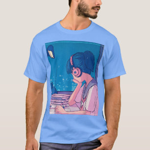 Camiseta Otaku japonés estético Chica de Anime Lofi retro 9