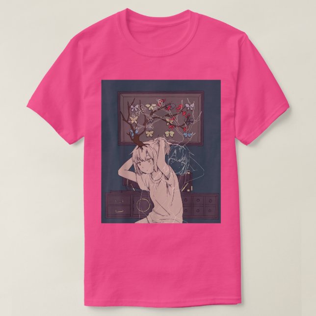 Camiseta Otaku japonés estético Chica de Anime Lofi retro 9 (Diseño del anverso)