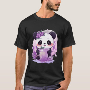Camiseta Otaku Kawaii Anime Panda bebe una burbuja de té Bo