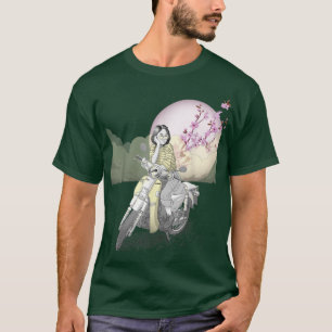 Camiseta Otaku Manga Anime Chica japonés de flores de cerez