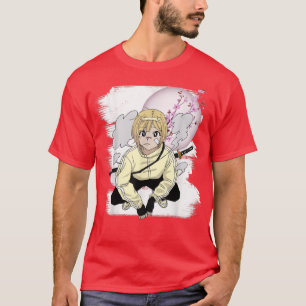Camiseta Otaku Manga Anime Chica japonés de flores de cerez