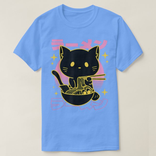Camiseta Otaku Noodles Neko Kawaii Anime Cat Ramen (Diseño del anverso)