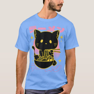 Camiseta Otaku Noodles Neko Kawaii Anime Cat Ramen