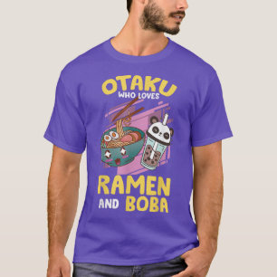 Camiseta Otaku que ama a Ramen y Boba - Kawaii Té de burbuj