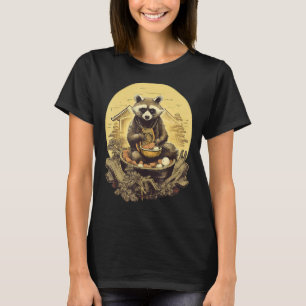 Camiseta Otaku Raccoon come comida japonesa fideos de Ramen
