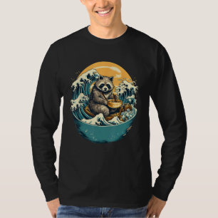 Camiseta Otaku Raccoon come comida japonesa fideos de Ramen
