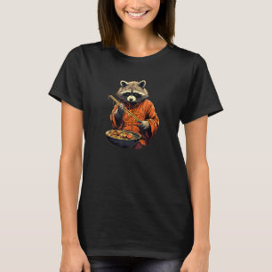 Camiseta Otaku Raccoon come comida japonesa fideos de Ramen