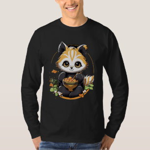 Camiseta Otaku Raccoon come comida japonesa fideos de Ramen