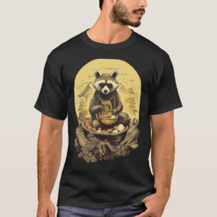 Camiseta Otaku Raccoon come comida japonesa fideos de Ramen