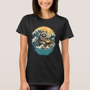 Camiseta Otaku Raccoon come comida japonesa fideos de Ramen