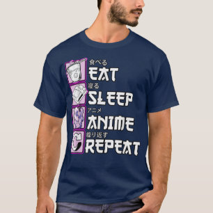 Camiseta Otaku se come el sueño animado repetir animales de