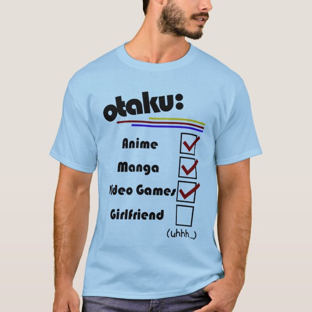 Camiseta Otaku (versión masculina - hembra disponible) (Anverso)