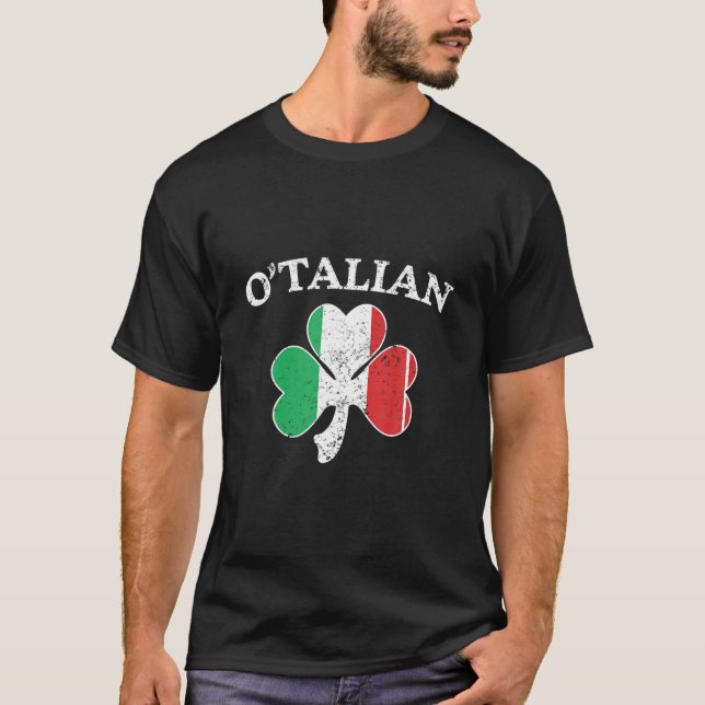 Camiseta O'talian Italiano Irlandés Shamrock St Patricks Da (Anverso)