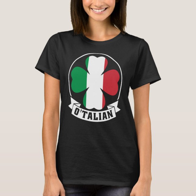 Camiseta O'Talian Saint Patrick con bandera irlandesa e ita (Anverso)
