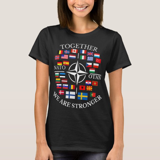 Camiseta OTAN OTAN OTAN con Finlandia y Suecia juntos somos (Anverso)