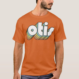 Camiseta Otis Retro Estilo de tipografía arcoiris oscuro