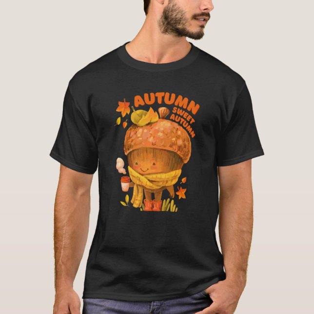 Camiseta Otoño Acorn Figurine acogedor de otoño (Anverso)