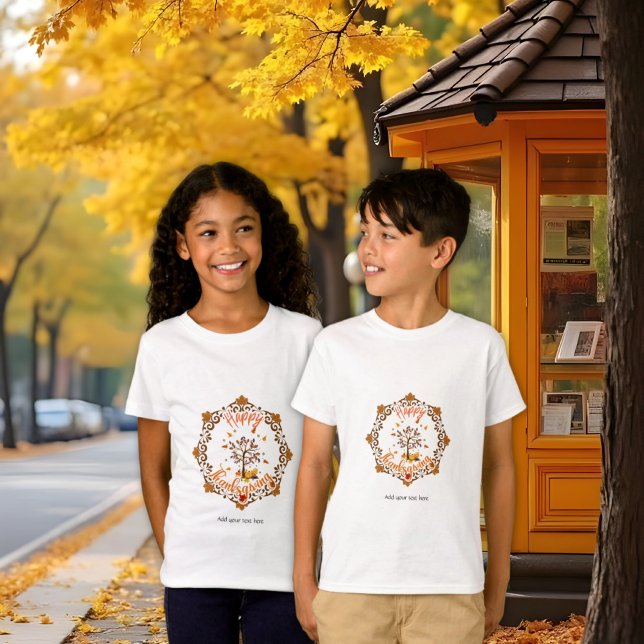 Camiseta Otoño Árbol de otoño Mandala Foliage Acción de Gra (Subido por el creador)
