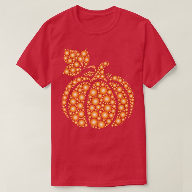 Camiseta Otoño Aureate Otoño Polka Dot Pumpkin Internaciona (Diseño del anverso)