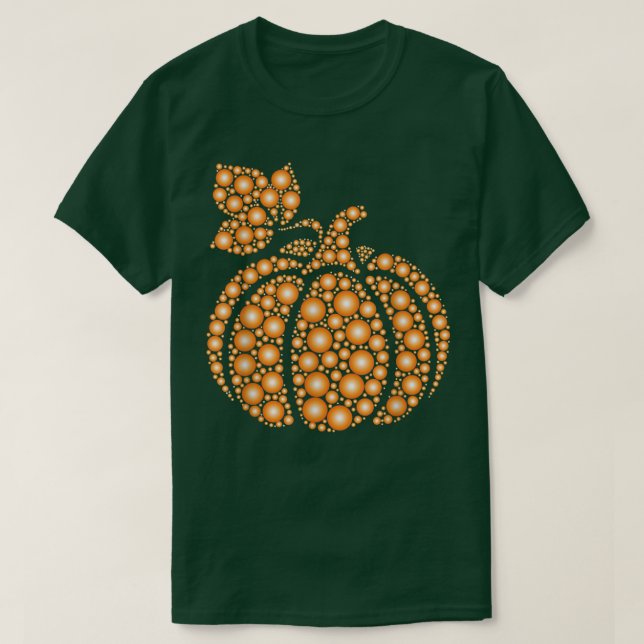 Camiseta Otoño Aureate Otoño Polka Dot Pumpkin Internaciona (Diseño del anverso)