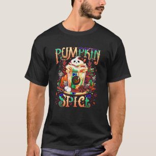 Camiseta Otoño Cae Feliz Cosecha de Especias de Calabaza