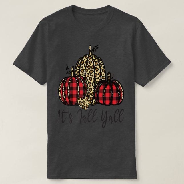 Camiseta Otoño Cae Leopard Pumpkin Caída Leopard Leopard (Diseño del anverso)