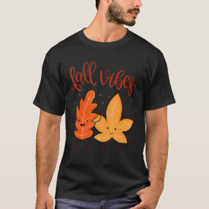 Camiseta Otoño Cae vibraciones lindas hojas de otoño vintag