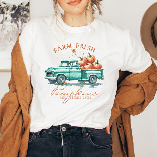 Camiseta Otoño, Calabazas Frescas de Granja para Mujeres
