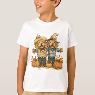 Camiseta Otoño Cosecha Goldendoodle Dogs