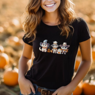 Camiseta Otoño de Halloween Gate Ghost Pumpkin