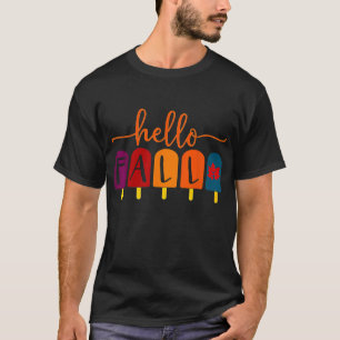 Camiseta Otoño de la calabaza del árbol otoñal Hola otoño