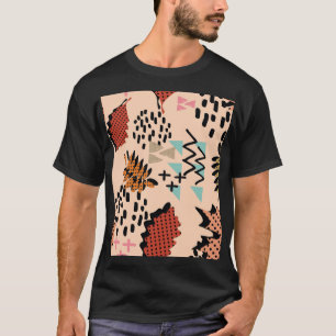 Camiseta Otoño de Memphis: Patrón de hojas geométricas