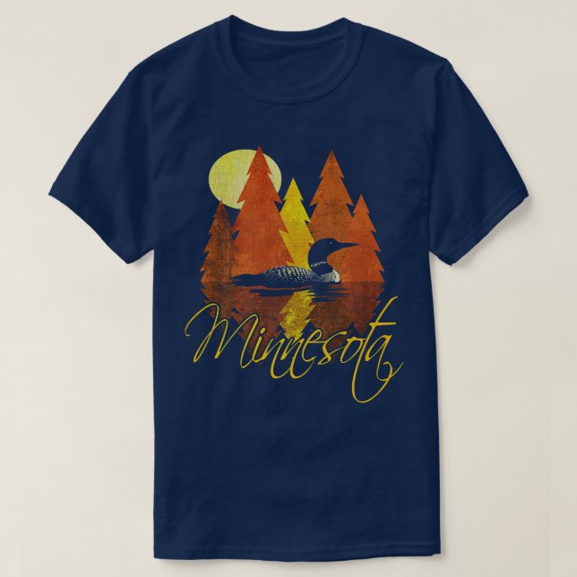 Camiseta Otoño de MinnesotaOtoñoAtardecer con león y árbole (Diseño del anverso)