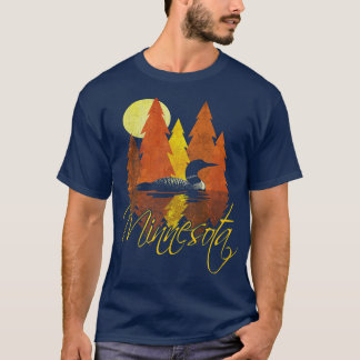Camiseta Otoño de MinnesotaOtoñoAtardecer con león y árbole