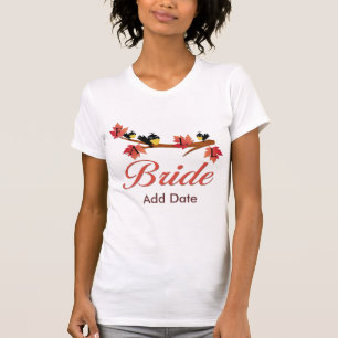 Camiseta Otoño deja a los pájaros caer novia