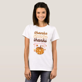 Camiseta Otoño deja Groovy Calabaza vacaciones Día de Acció
